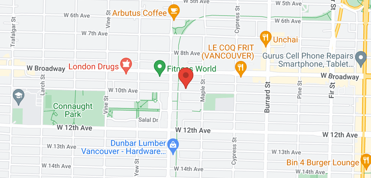 map of 2063 W 10TH AVENUE